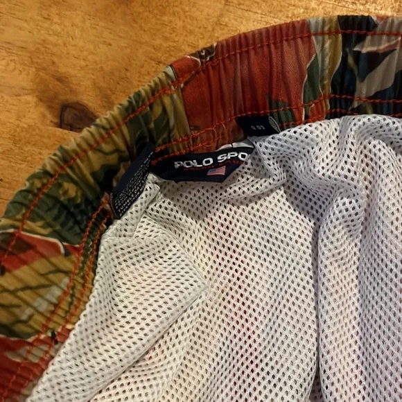 Men's Vintage Polo Sport Ralph Lauren Swim Trunks Shorts Foral Hawaiian - Picture 3 of 4